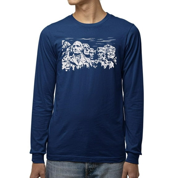 Mount Rushmore Patriotic Graphic Long Sleeve Men's