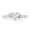 Cubic Zirconia with White Tone, variant on Three Stone Heart Promise Ring Cubic Zirconia White Tone 925 Sterling Silver, Size 9