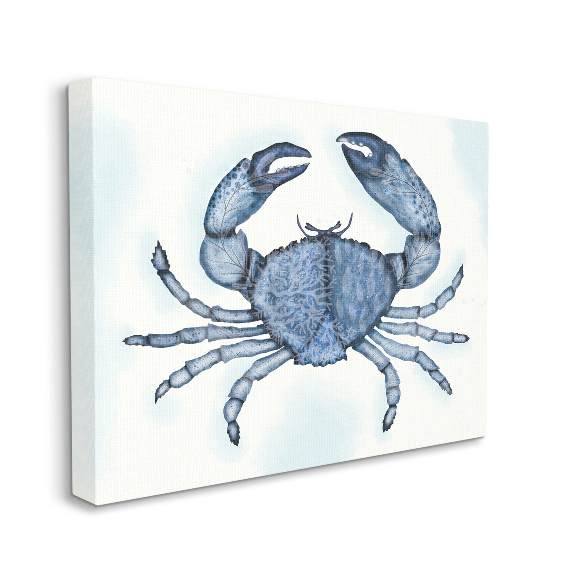 Stupell Industries Blue Crab Claws Sea Life Botanical Pattern Graphic Art Gallery Wrapped Canvas Print Wall Art, Design by Darlene Seale