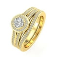 thumbnail image 3 of Certified 1.25ctw Diamond Halo Bridal Set Engagement Ring in 14k Yellow Gold, 3 of 5