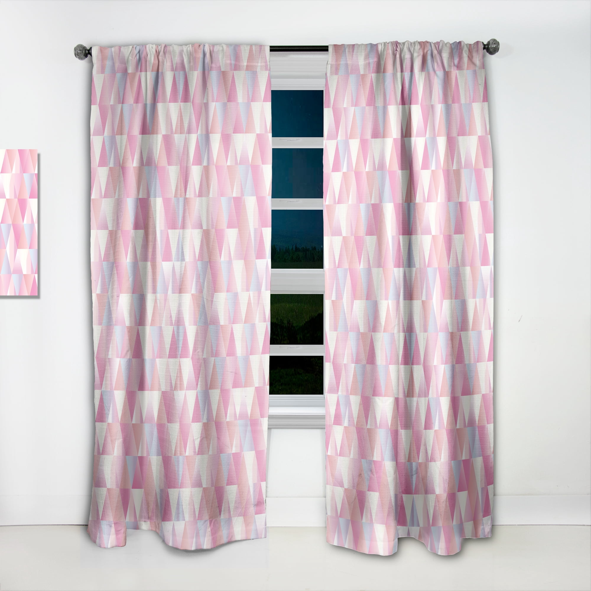 Designart 'Diamond Retro Pattern VI' Mid-Century Modern Curtain Panel