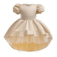 thumbnail image 2 of Dress Girls Beige Dress for Girls Tulle Fluffy Ballet Tutu Skirt Prom Dresses Girls Children's Day Outfit 2T, 2 of 8