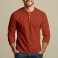 thumbnail image 6 of Hearthz Mens Casual Slim Fit T-Shirts Henley Shirts Raglan 3/4 Sleeve Jersey Baseball T Shirts ,Vermilion XXXL, 6 of 7