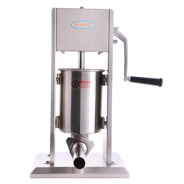 Hakka Brothers SV-3 7 lb, Embutidora de Salchichas Vertical de Acero Inoxidable de 3 L, 2 Velocidades, Automática