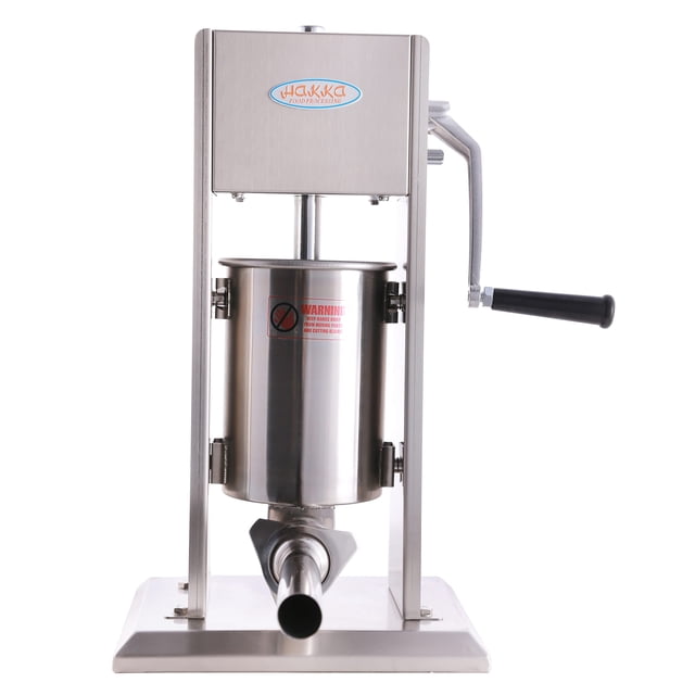 Hakka Brothers SV-3 7 lb, Embutidora de Salchichas Vertical de Acero Inoxidable de 3 L, 2 Velocidades, Automática