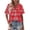 Red, variant on Womens Button Down Shirts Oversized Short Sleeve Floral Printed Blouses Casual Work Tops Drop Shoulder Outfit Clothes Shirts For Women