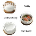 thumbnail image 4 of White Ceramic Soup Bowl with Handles - Microwave Safe Soup Bowl with Lid, Food Grade Porcelain Soup Bowl for Kitchen, Ideal for Soup, Noodle, Porridge & Stew, 4 of 6