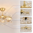 thumbnail image 5 of 20" Gold Chandelier Ceiling Fan with Lights - Remote/APP Control, 4 LED Bulbs Included, 6-Speed DC Motor for Bedroom Living Room, 5 of 9