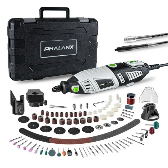 PHALANX 180W Rotary Tool Kit, 1.5-Amp 6 Variable Speed with Flex Shaft, 8000-35000RPM Rotary Multi-Tool& 213pcs Accessories Kit, Power Multiuse Set Prefect for Craft
