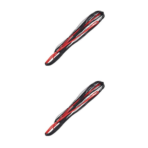 Guardoinrt Bow String Bicolor Bowstring Assist Hunter Abrasion Resistant Fast Flight Archery Stringer Lightweight Winding Rope Black red 68inch 2Set