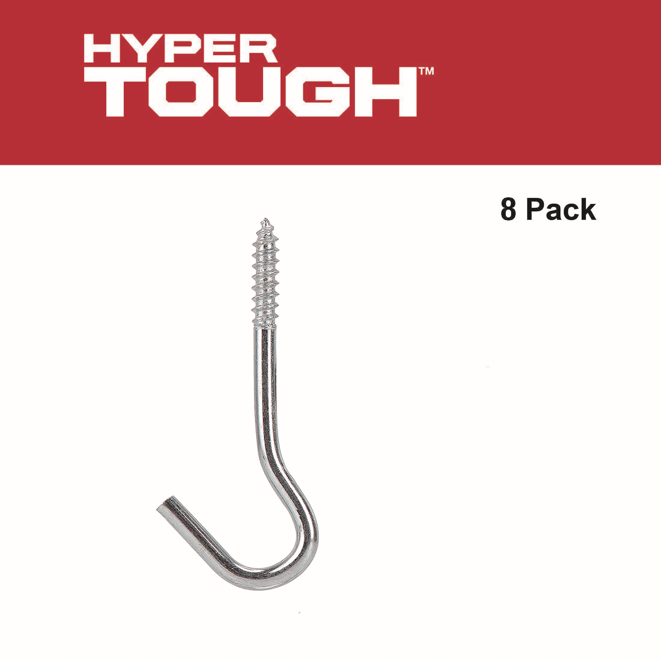 Hyper Tough Brand 1-11/16 in. Screw Hook, Zinc Plated, 8 Pack
