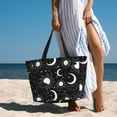 thumbnail image 6 of Sigee Crescent and Stars Print Extra Large Waterproof Beach Travel Bag with Zipper - Durable and Versatile for Vacation, Gym, and Daily Use, 6 of 7