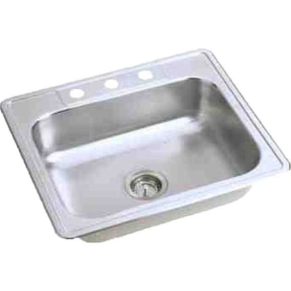Dayton DW10125225 Stainless Steel Top Mount Single Bowl Sink