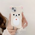 thumbnail image 3 of Funda de silicona suave con orejas rosas en 3D para IPhone, carcasa trasera de dibujos animados con Oso de Boca Grande para IPhone 12, 13, 14, 15 Pro Max, 11, 15Pro, 14Pro, i15, 3 of 4
