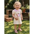 thumbnail image 3 of BemeyourBBs Kids Baby Girl 100 Days Back to School Dress Summer Spring Fall Clothes Toddler Girls Pre Kindergarten Outfits Short Sleeve Plaid Doll Collar Apple Ruler Embroidered Dress, 3 of 9