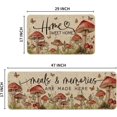 thumbnail image 3 of White Mushrooms Floral Leaves Spring Kitchen Mats Set of 2, Home Decor Low-Profile Kitchen Rugs for Floor - 17x29 and 17x47 Inch, 3 of 6