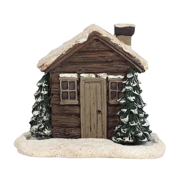 Casa de pueblo navideña, delicada cabaña navideña para decoración de centro de mesa