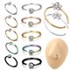 thumbnail image 2 of 1 Uds. Anillo de nariz de acero inoxidable en forma de C con diamantes Punk Metal Piercing nariz anillos aro labio anillo para Mujeres Hombres joyería del cuerpo Gao Jinjia LED, 2 of 2