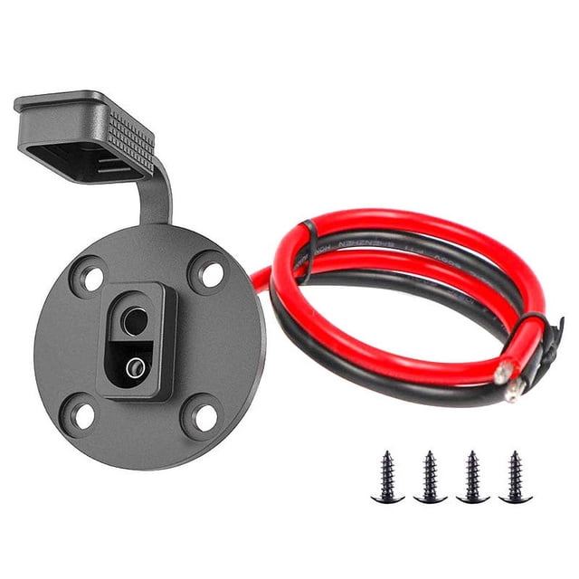SAE Connector,Solar Weatherproof SAE Socket Sidewall Port, SAE Cable Quick Connect Panel Mount Universal Flush-Mountable Connector for Solar Generator Battery Charger (1 Pack)