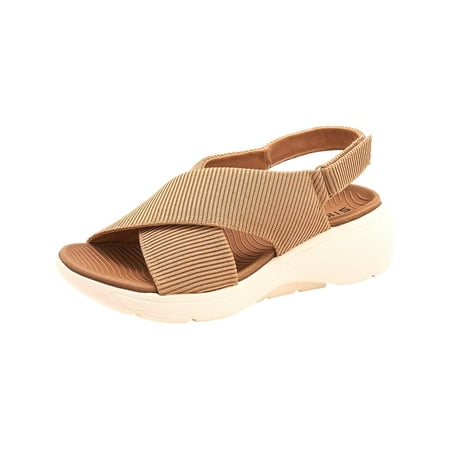 

Fesfesfes Women s Sandals Thick Sole Sandals Lightweight Non Slip Comfortable Casual Sports Paste Microfiber Women s Shoes 7.5(40)