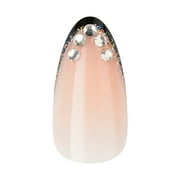 Kiss Masterpiece Press On Nails, Black Tips, Medium Length, Almond Shape, 30 Count