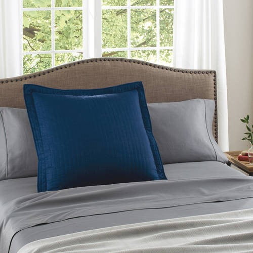 The Pillow Collection Maj Coastal Bedding Sham Natural Blue European//26 x 26