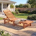 thumbnail image 1 of Costway Chaise Longue de Patio 1 Pce, Fauteuil Inclinable d'Extérieur en Bois Massif avec Dossier Réglable, 1 of 10