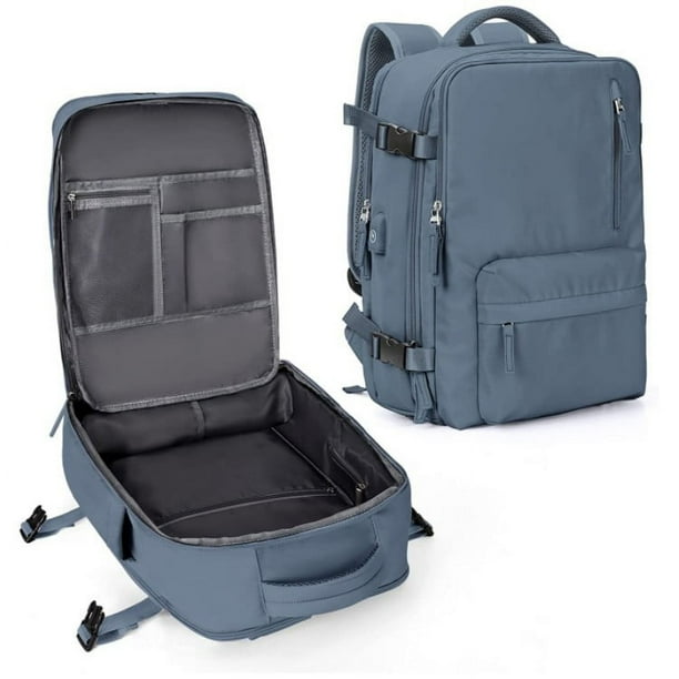 Maleta para Cabina de avion Equipaje de Mano 47x33x22 Mochila de Senderismo Mochila para Portatil Impermeable hombre con Cargador USB mar azul Bodega Aurrera en linea