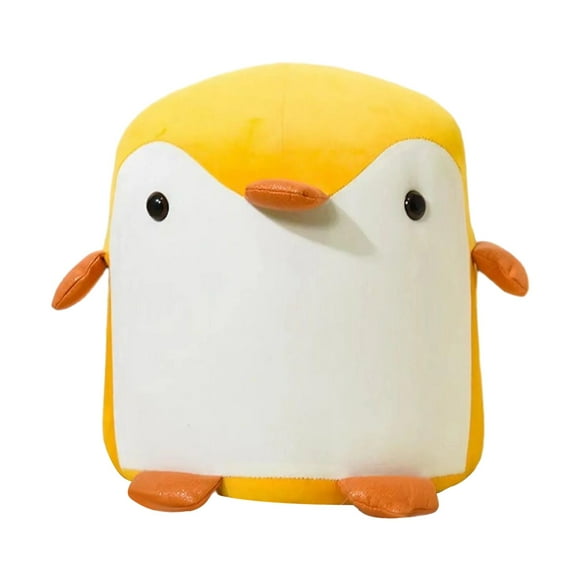 Reposapiés de pingüino para niños y adultos, portátil, con asiento acolchado amarillo