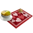 thumbnail image 3 of Placemat Valentine Rose Flower Red 4/6pcs Table Pad Mats for Dining Table Home Kitchen r Accessories Linen Coaster, 3 of 7