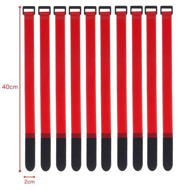 Ruban Magique 10 Pcs Sangles Réutilisables à Crochet et Boucle en Nylon Ruban de Fixation Inversé Ruban Auto-Adhésif Attaches de Câble Faisceau d'Enroulement Attaches Fixes 1500767-length 40cm width 2cm