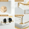 Afuly Decorative White Floating Shelves, Gold Metal, 16.5 inch, Wall ...