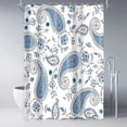 thumbnail image 1 of Cortina de ducha larga de 84 pulgadas, tela de poliéster resistente al agua, cortina de ducha de baño con diseño floral tribal bohemio, lavable a máquina para decoración de bañeras del hogar., 1 of 5
