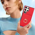 thumbnail image 7 of ELEHOLD Case for Samsung Galaxy S23 Ultra,Business PU Leather Stand Case with Card Holder & Ring Holder,Red, 7 of 7