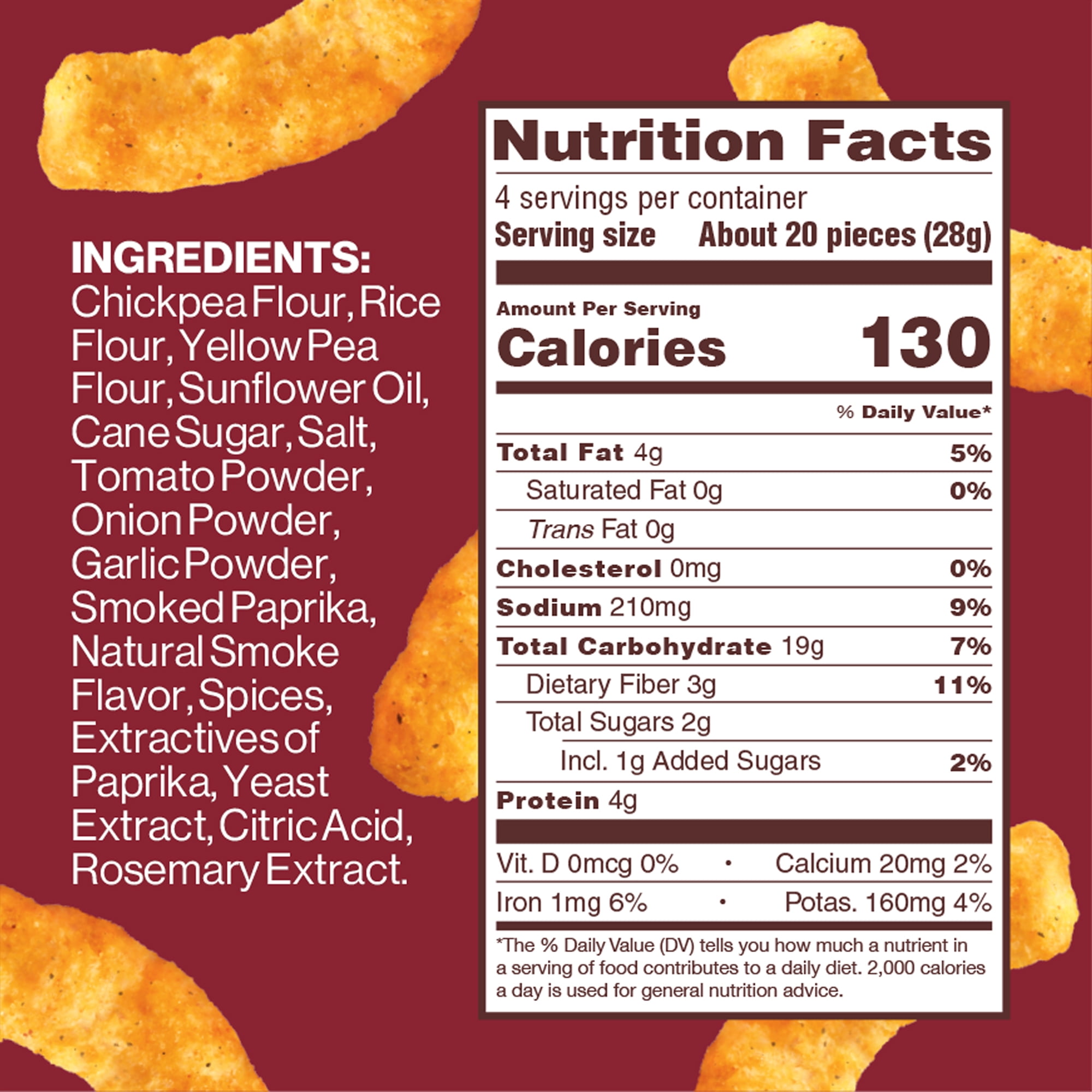 HIPPEAS Chickpea Puffs, Vegan Bohemian Barbecue, Gluten-Free, 4 oz Bag