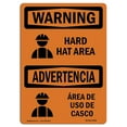thumbnail image 1 of SignMission OS-WS-A-1218-L-12628 12 x 18 Po Panneau d'Avertissement OSHA - Zone de Chapeau Rigide Bilingue, 1 of 1