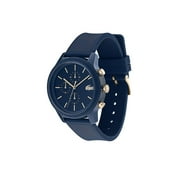 Lacoste Mens 44mm Blue Rubber Band Plastic Case Quartz Analog Watch 2011013