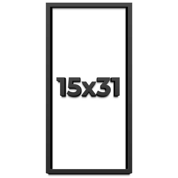 15x31 Shadow Box Frame Black | 1 inches Deep Real Wood Contemporary Shadowbox Display Frame | UV