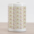 thumbnail image 2 of Garden Art Ceramic Toothbrush Holder, Thriving Botany Themed Spring Peony Blossoms and Buds on Off White Background, Decorative Versatile Countertop for Bathroom, 4.5" X 2.7", Multicolor, 2 of 4