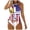 White, variant on Swimsuit for Women 2024 Tankini Swimsuit for Women 4th July Independence Day American Flag Print Plus Size Crisscross Back Swimskirt Two Piece Swim Bathing Suit White,M