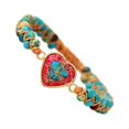 thumbnail image 1 of Sonducket de mujer con forma de corazón, dije de piedras preciosas naturales, pulseras hechas a mano con dije de corazón de piedra Natural Ropa, zapatos y accesorios Miscelánea Azul turquesa, 1 of 6