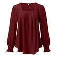 thumbnail image 3 of SNKSDGM Women's Plus Casual Easter Shirts for Women Womens Shirts Long Sleeve Dressy Casual Womens Puff Long Sleeve Shirts Casual Square Neck Tops Dressy Tunics Womens Tops Plus Size Sexy, 3 of 4