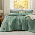 thumbnail image 2 of U by Bedsure 3 Pieces Queen Comforter Bedding Set, Sage Green Comforter Set for All Seasons, 1 Lightweight Prewashed Comforter and 2 Pillowcases, Queen, Sage Green, 2 of 6