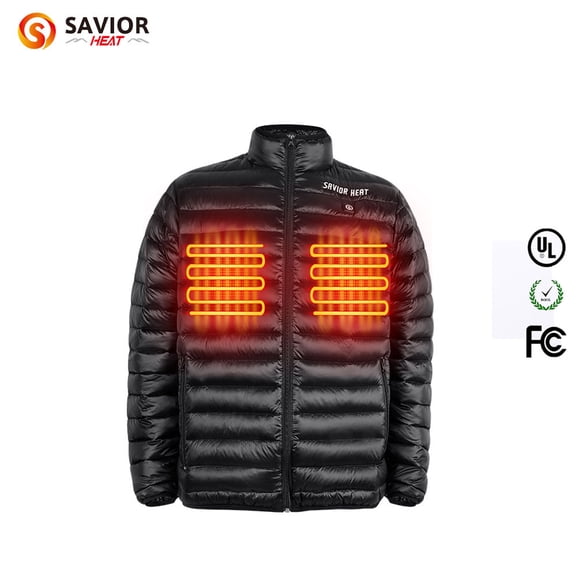 Savior Heat Winter Zip Up Puffer Jacket with Rechargeable 5200 mAh Battery Pack Electric Heated Coat for Women and Men,Size up to 3XL