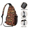 thumbnail image 3 of Sling Backpack,Halloween Crazy Pumpkins Pattern Sling Bag with Water Bottle Holder,Waterproof Sling Bag for Men/Women with Headphone Jack for Hiking,Travel, 3 of 6