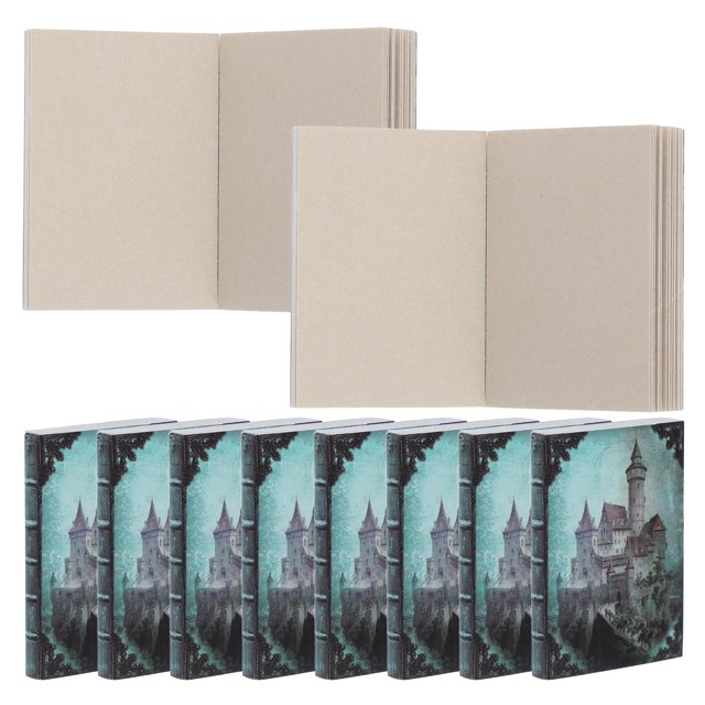 10 libros en miniatura para decoración de casa de muñecas, accesorios para libretas con estampado de castillo, accesorios para estantería de muñecas para niños y niñas