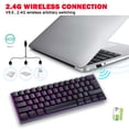 thumbnail image 3 of Kuymtek G61 61 Teclas RGB 2.4G Teclado inalámbrico para juegos compatible con Bluetooth (Negro), 3 of 9