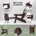 thumbnail image 6 of WestinTrends Malibu Folding Adjustable Adirondack Chair with Retractable Ottoman and Cup Holder, Dark Brown, 6 of 13