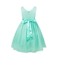 thumbnail image 3 of ZDHoor Kids V-Neck Princess Flower Girl Dress Bridesmaid Wedding Birthday Party Pageant Ball Gown Turquoise 12, 3 of 7