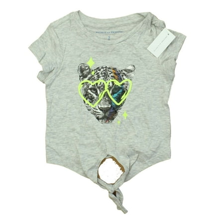 

Pre-owned Rockets Of Awesome Girls Grey | Leopard T-Shirt size: Little Girl
